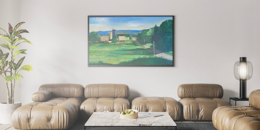 Arete Gallery Blog Post: Landscape Painting Hanging in Living Room
