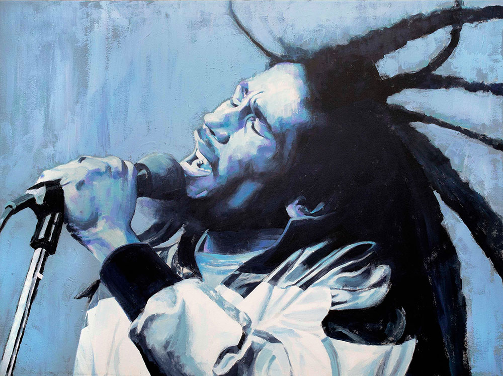 Arete Gallery: Robert Taylor Painting of Bob Marley