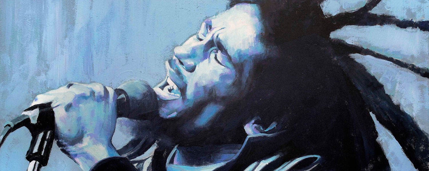 Arete Gallery: Robert Taylor Painting of Bob Marley